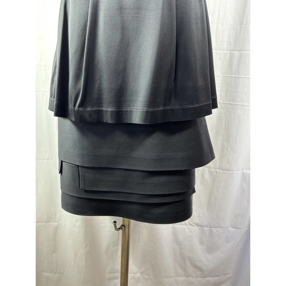 Women BCBG MAXAZRIA Rare Sexy Peplum Lace Up Black Dress New $298 Size 4 - Picture 3 of 9
